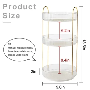 INVSSENE 360° Rotating Makeup Organizer for Stylish Storage