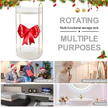 INVSSENE 360° Rotating Makeup Organizer for Stylish Storage