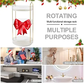 INVSSENE 360° Rotating Makeup Organizer for Stylish Storage