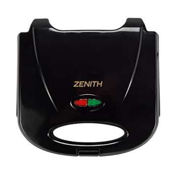 Zenith Compact Electric Waffle Maker with Nonstick Plates