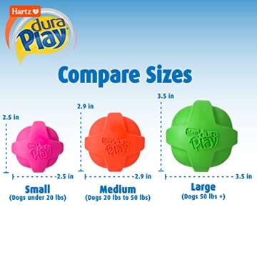 Hartz DuraPlay Bacon Scented Dog Toys, Small (Assorted Color)
