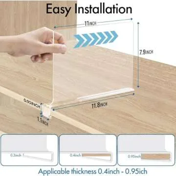 BigBcart Acrylic Shelf Dividers for Closet Organization - 8pcs