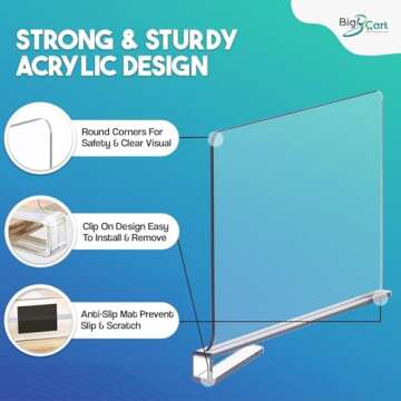 BigBcart Acrylic Shelf Dividers for Closet Organization