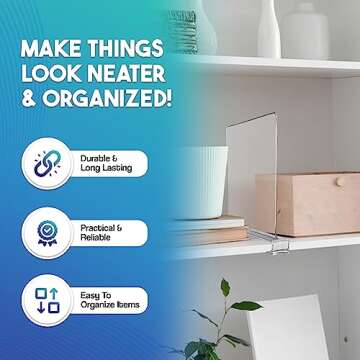 BigBcart Acrylic Shelf Dividers for Closet Organization