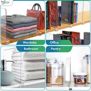 BigBcart Acrylic Shelf Dividers for Closet Organization