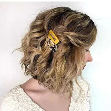 Kitsch Stackable Acrylic Snap Hair Clip, Snap Hair Barrettes for Thick & Thin Hair, Hair Accessories for Women & Girls, Cute Barrettes, 3pcs