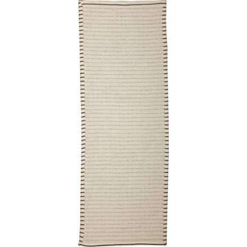 Piper Classics Katie's Vintage Stripe Table Runner, 13" x 36" Long, Urban Rustic Famhouse Kitchen Dining Room Table Top Décor, Natural Cream w/Black Stripe