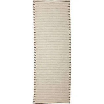 Piper Classics Katie's Vintage Stripe Table Runner, 13" x 36" Long, Urban Rustic Famhouse Kitchen Dining Room Table Top Décor, Natural Cream w/Black Stripe