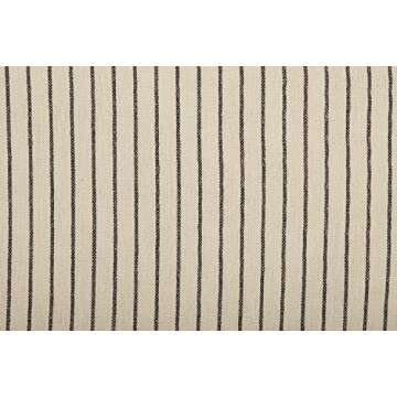 Piper Classics Katie's Vintage Stripe Table Runner, 13" x 36" Long, Urban Rustic Famhouse Kitchen Dining Room Table Top Décor, Natural Cream w/Black Stripe