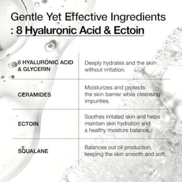 ANUA Moisturizing Gentle Gel Cleanser, Hyaluronic Acid, Squalane, Ceramide, Foaming Facial Korean Cleanser, pH Balance, Daily Hydrating Face Wash, Korean Skincare (150ml/5.07fl oz.)