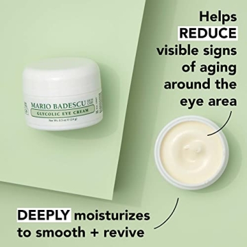 Mario Badescu Glycolic Eye Cream Anti Aging Skin Care for Fine Lines and Wrinkles, Overnight Eye Moisturizer with Vitamin E, AHA and Cocoa Butter for Combination or Dry Skin, 0.5 Ounce (Pack of 1)