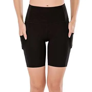 Lianshp Women's High Waist Yoga Shorts with Pockets