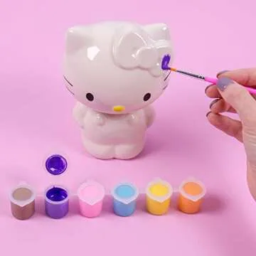 Horizon Group USA Hello Kitty Paint Your Own Piggy Bank, DIY Coin Bank for Kids, Multicolor