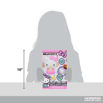 Horizon Group USA Hello Kitty Paint Your Own Piggy Bank, DIY Coin Bank for Kids, Multicolor