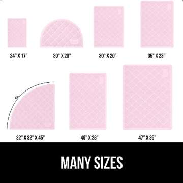 GORILLA GRIP Cat Litter Box Mat, Water Resistant Kitty Litter Trapping Mat, Textured Backing, Easy to Clean, Less Waste and Clean Floors, Kitten Supplies for Indoor Cats, Soft on Paws, 24x17 Lt Pink