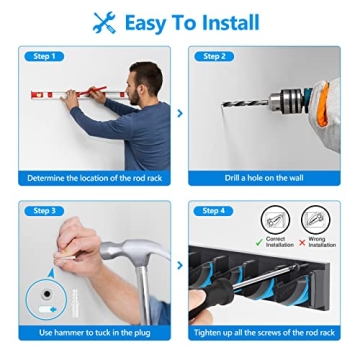 PLUSINNO Fishing Rod Holder for 9 Rods Space Saver