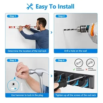 PLUSINNO Fishing Rod Holder for 9 Rods Space Saver