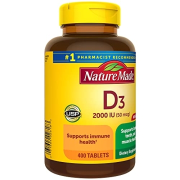 Nature Made Vitamin D3 2000 IU Supplement for Health