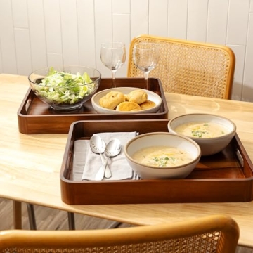 Acacia Wooden Serving Tray - Versatile & Elegant for Entertaining