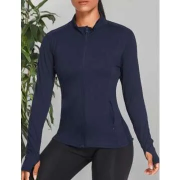 PINSPARK Women's Lightweight Track Jacket in Navy Blue