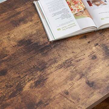 MHAOSEHU Industrial Coffee Table for Living Room, Sturdy Wood and Metal Cocktail Table with Open Storage Shelf, 47 inch Rustic Brown…