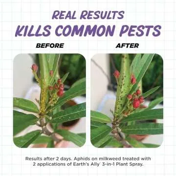 Earth's Ally 3-in-1 Plant Spray 24 oz Ready-to-Use | Better Than Neem Oil | Insecticide, Fungicide & Spider Mite Control for Organic Gardening, Pest Repellent for Indoor Houseplants & Outdoor Gardens