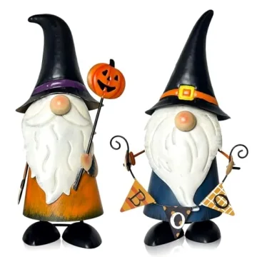 HONGLAND 14 Inch Metal Gnomes Fall Thanksgiving Decor