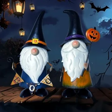 HONGLAND 14 Inch Metal Gnomes Fall Thanksgiving Decor