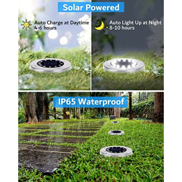 Biling Solar Outdoor Lights - 12 Pack Waterproof Garden Lights