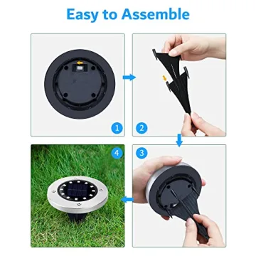 Biling Solar Outdoor Lights - 12 Pack Waterproof Garden Lights