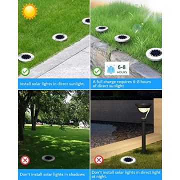 Biling Solar Outdoor Lights - 12 Pack Waterproof Garden Lights