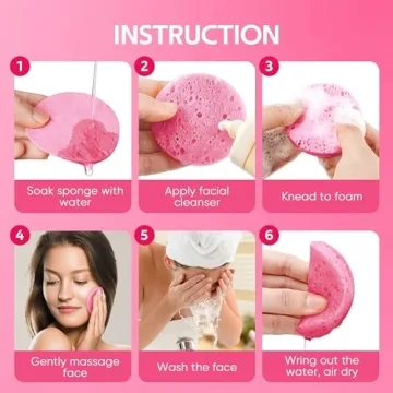 GAINWELL 50-Count Eco-Friendly Facial Sponges for Skincare