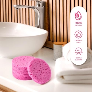 GAINWELL 50-Count Eco-Friendly Facial Sponges for Skincare