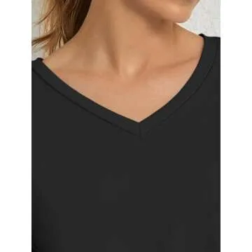 ATHMILE Women's Short Sleeve V-Neck Tee for Casual Spring Style