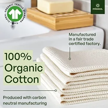 20 Pack Organic Cotton Reusable Paper Towels for Eco-Friendly Cleaning