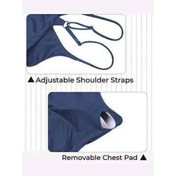 Summer Mae Women's High Cut One Piece Swimsuit Ruched Tummy Control Monokini Ribbed Tie Side Bikini Blue Haze X-Large