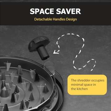 Easy Chicken Shredder Tool with Twist Action - BPA-Free, Large 11", Non-Slip, Dishwasher Safe, Clear Top, Cleaning Brush, Classic Black with Manual. For Meat, Beef, Pork from Tricky Chicken