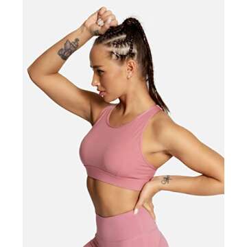 QUEENIEKE Women's Medium Support Back Pocket Energy Sport Bra Cotton Feel 70927