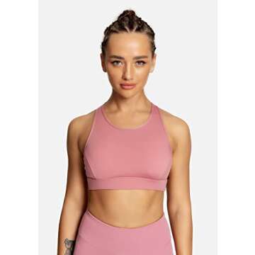 QUEENIEKE Women's Medium Support Back Pocket Energy Sport Bra Cotton Feel 70927