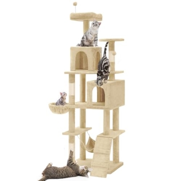 YITAHOME 75in Cat Tower - Cozy Multi-Level Cat Furniture
