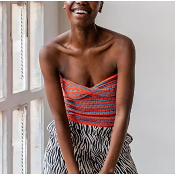 MISSACTIVER Women Striped Knit Crop Tube Top for Parties