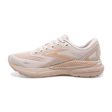 Brooks Women’s Adrenaline GTS 23 Supportive Running Shoe - Crystal Grey/Villa/White - 8 Medium