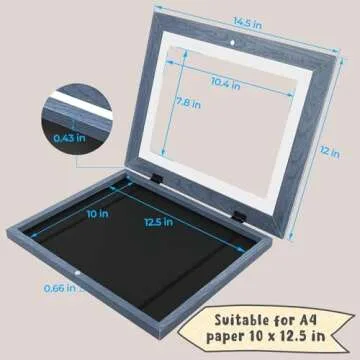 Golden State Art, 10x12.5 Kids Art Frames, Front-Opening, Great for Kids Drawings, Artworks, Children Art Projects, Schoolwork, Home or Office (Navy Blue, Set of 8)