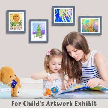 Golden State Art, 10x12.5 Kids Art Frames, Front-Opening, Great for Kids Drawings, Artworks, Children Art Projects, Schoolwork, Home or Office (Navy Blue, Set of 8)