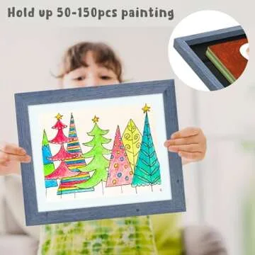 Golden State Art, 10x12.5 Kids Art Frames, Front-Opening, Great for Kids Drawings, Artworks, Children Art Projects, Schoolwork, Home or Office (Navy Blue, Set of 8)