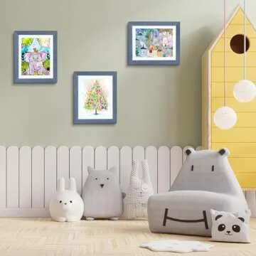 Golden State Art, 10x12.5 Kids Art Frames, Front-Opening, Great for Kids Drawings, Artworks, Children Art Projects, Schoolwork, Home or Office (Navy Blue, Set of 8)