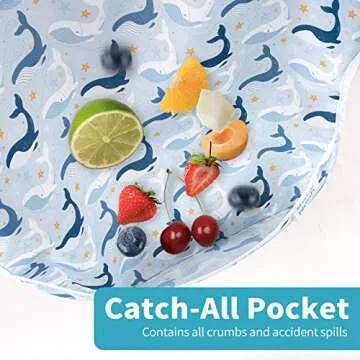 2 Pcs Waterproof Long Sleeved Bib Set for Toddlers