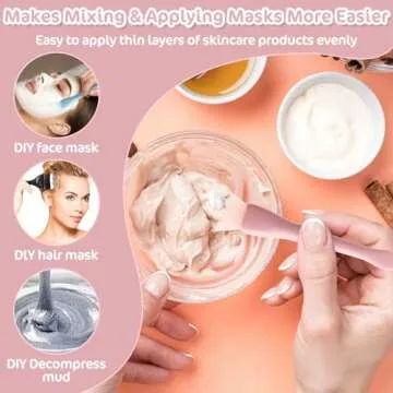 2 Pcs Silicone Face Mask Brush Applicator Face Mask Spatula Facial Mask Brush Skincare Applicator for Facial Mud, Clay Mask, DIY, Modeling Mask, Body Lotion