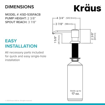 KRAUS Boden Soap Dispenser Antique Bronze Stylish Design