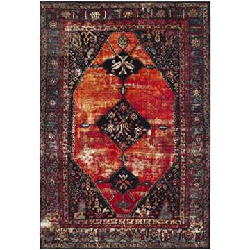 SAFAVIEH Vintage Hamadan Collection Accent Rug - 4' x 6', Orange & Multi, Traditional Persian Design...